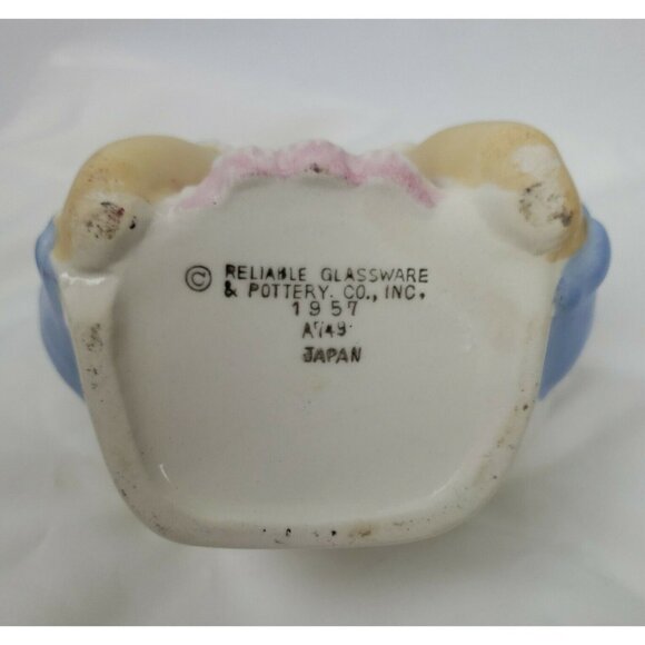 Lady Head Vase Red Hair Blue Eyes Reliable Glassware & Pottery Japan Ceramic 50s - Picture 8 of 11